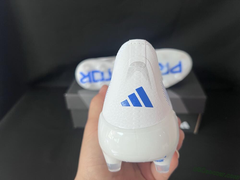 Adidas Predator 25 Foldover Tongue FG Firm Ground Soccer Cleats - White/Silver/Blue