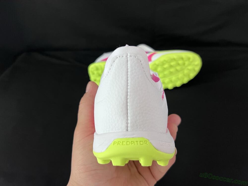 Adidas Predator 25 Elite Foldover Tongue TF Artificial Turf Soccer Shoes - White/Pink/Yellow