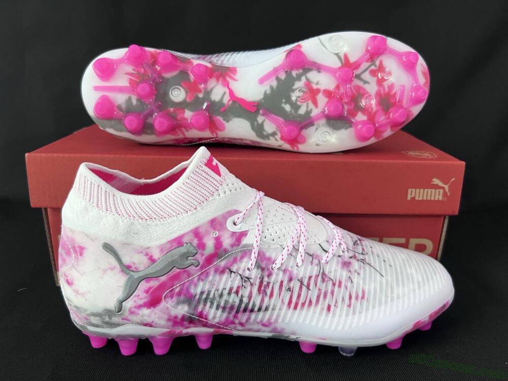 Puma Future 8 Ultimate MG Multi Ground Soccer Cleats - White/Black/Red