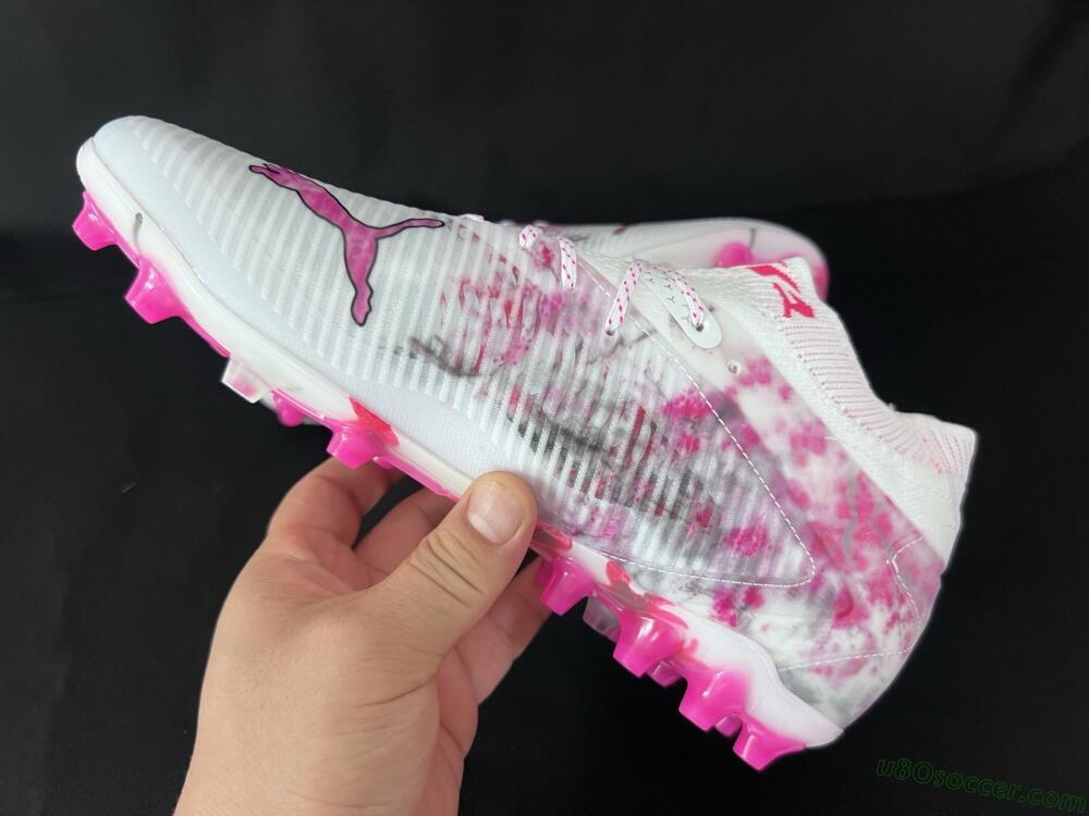 Puma Future 8 Ultimate MG Multi Ground Soccer Cleats - White/Black/Red