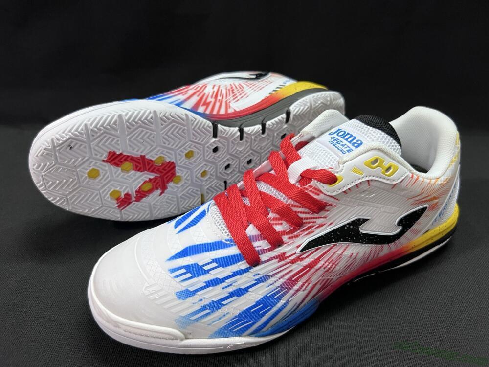 Joma Top Flex IC Indoor & Futsal Soccer Shoes - Beige/Red/Yellow