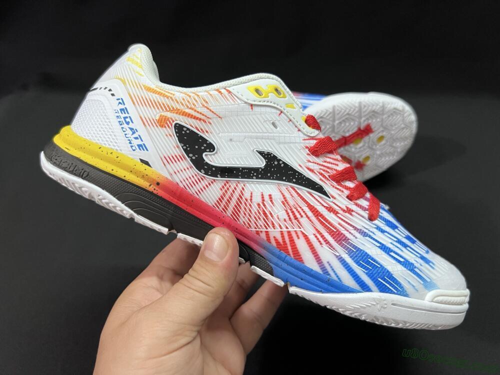 Joma Top Flex IC Indoor & Futsal Soccer Shoes - Beige/Red/Yellow