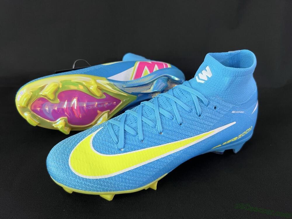 Nike Air Zoom Mercurial Superfly 10 Elite FG Firm Ground Soccer Cleats - Jade/Yellow/White