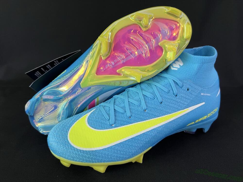 Nike Air Zoom Mercurial Superfly 10 Elite FG Firm Ground Soccer Cleats - Jade/Yellow/White