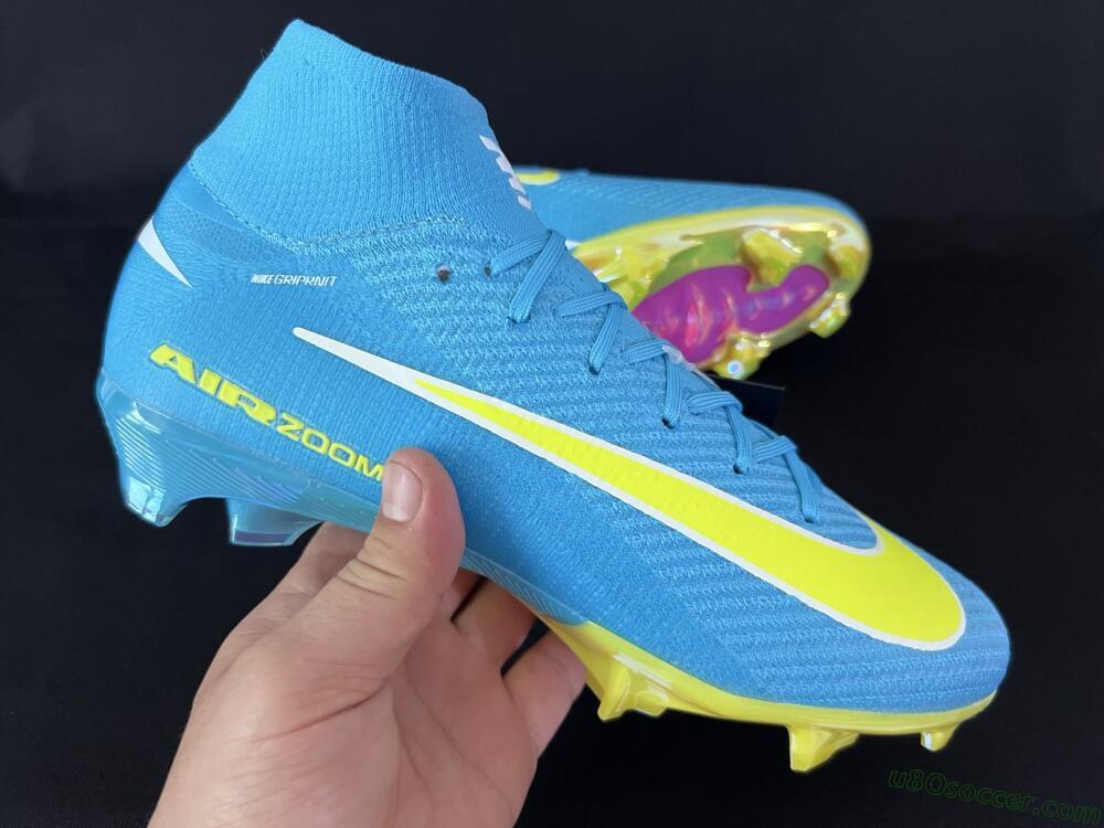 Nike Air Zoom Mercurial Superfly 10 Elite FG Firm Ground Soccer Cleats - Jade/Yellow/White