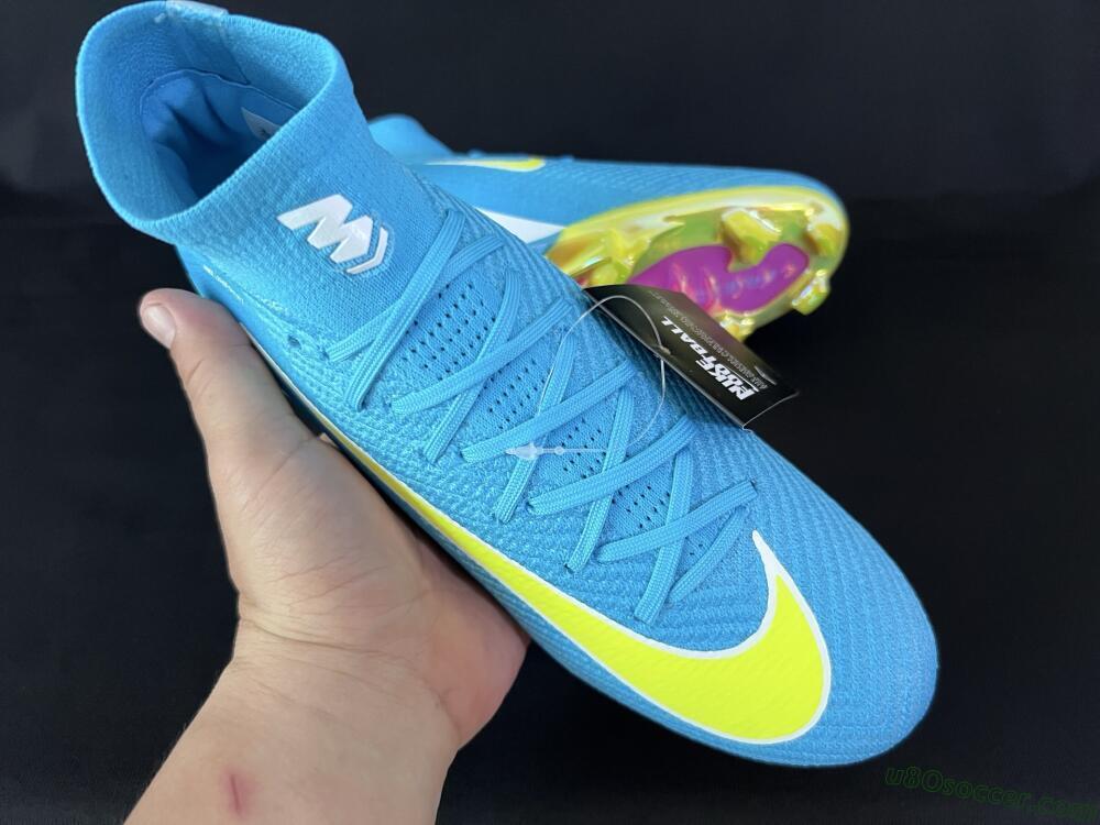 Nike Air Zoom Mercurial Superfly 10 Elite FG Firm Ground Soccer Cleats - Jade/Yellow/White
