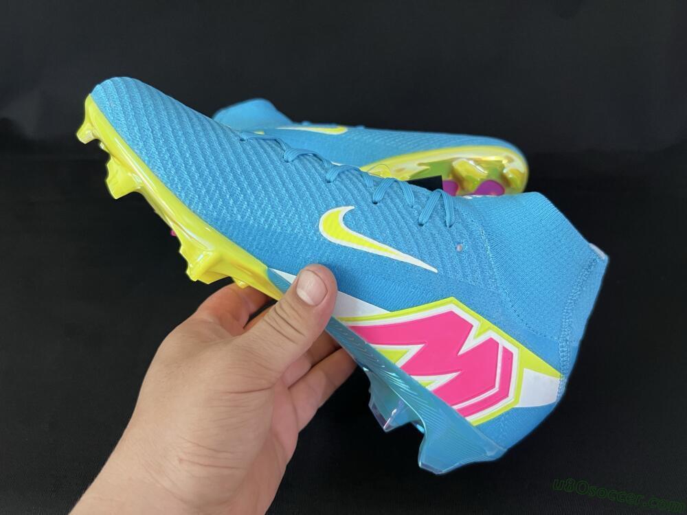 Nike Air Zoom Mercurial Superfly 10 Elite FG Firm Ground Soccer Cleats - Jade/Yellow/White