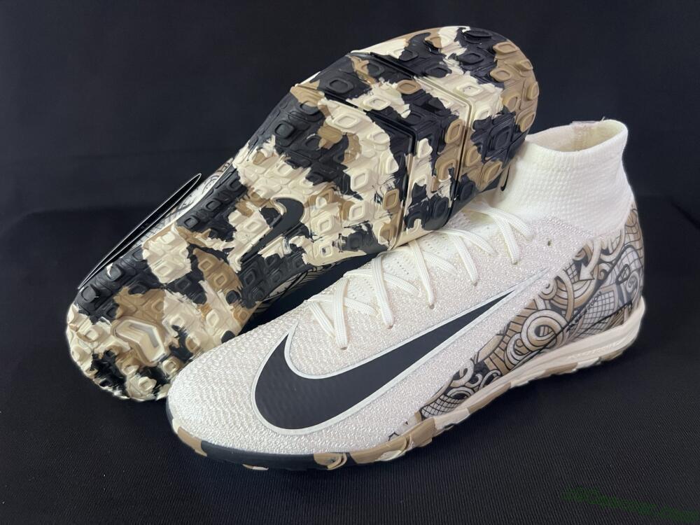 Nike Air Zoom Mercurial Superfly 10 Elite TF Artificial Turf Soccer Shoes - Beige/Black/Brown