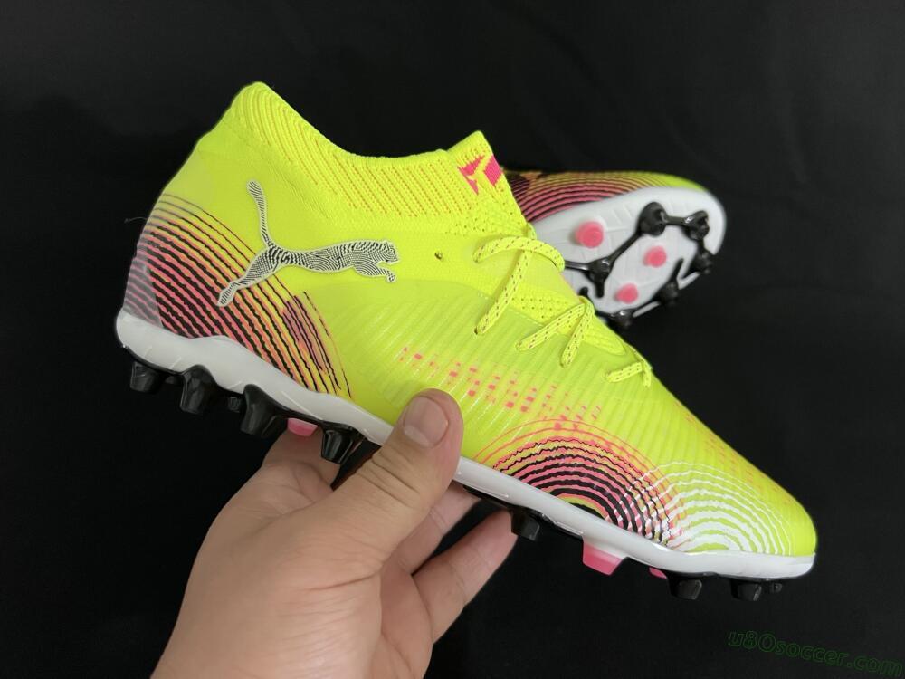 Puma Future 8 Ultimate MG Multi Ground Soccer Cleats - Yellow/Pink/Black
