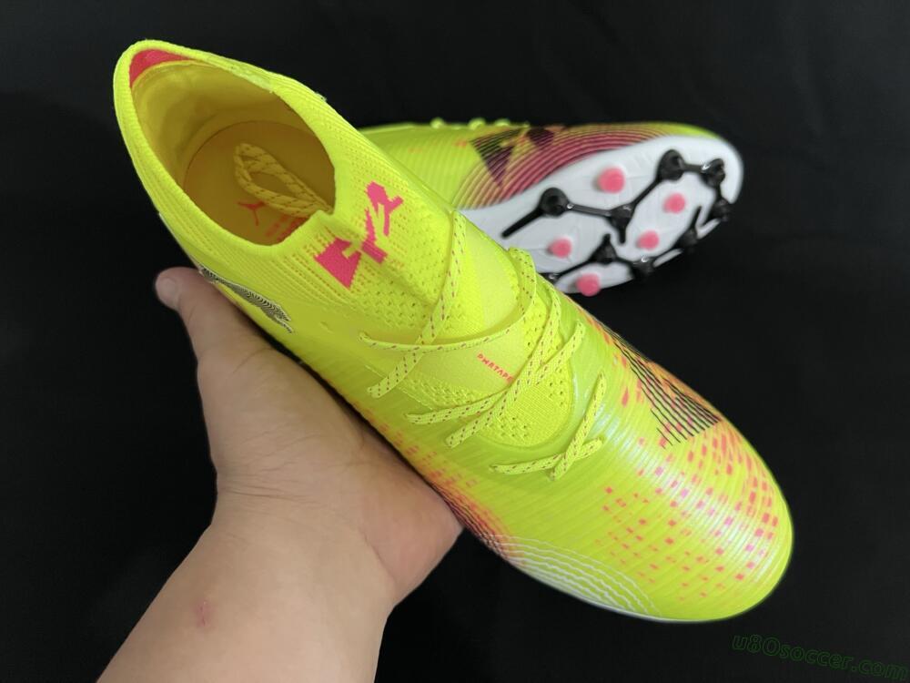 Puma Future 8 Ultimate MG Multi Ground Soccer Cleats - Yellow/Pink/Black