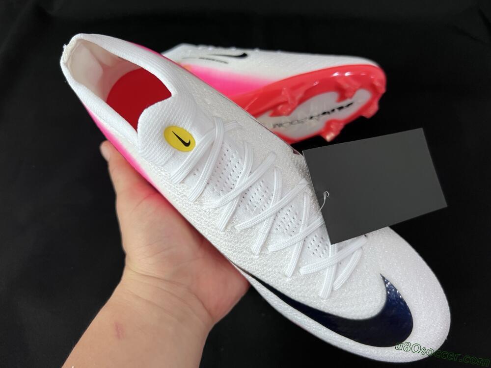 Nike Air Zoom Mercurial Vapor 16 Elite FG Firm Ground Soccer Cleats - White/Pink/Red