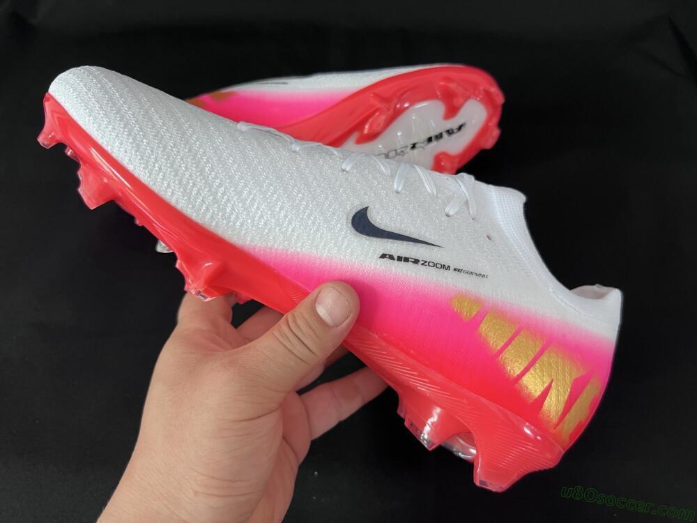 Nike Air Zoom Mercurial Vapor 16 Elite FG Firm Ground Soccer Cleats - White/Pink/Red