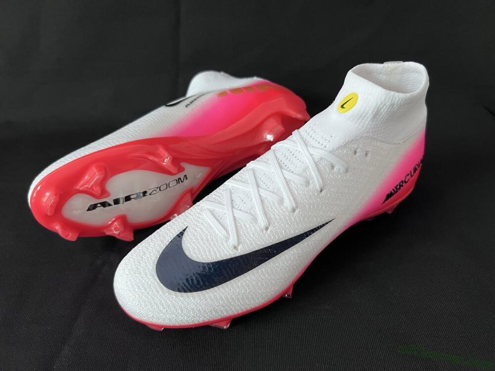 Nike Air Zoom Mercurial Superfly 10 Elite FG Firm Ground Soccer Cleats - White/Black/Pink