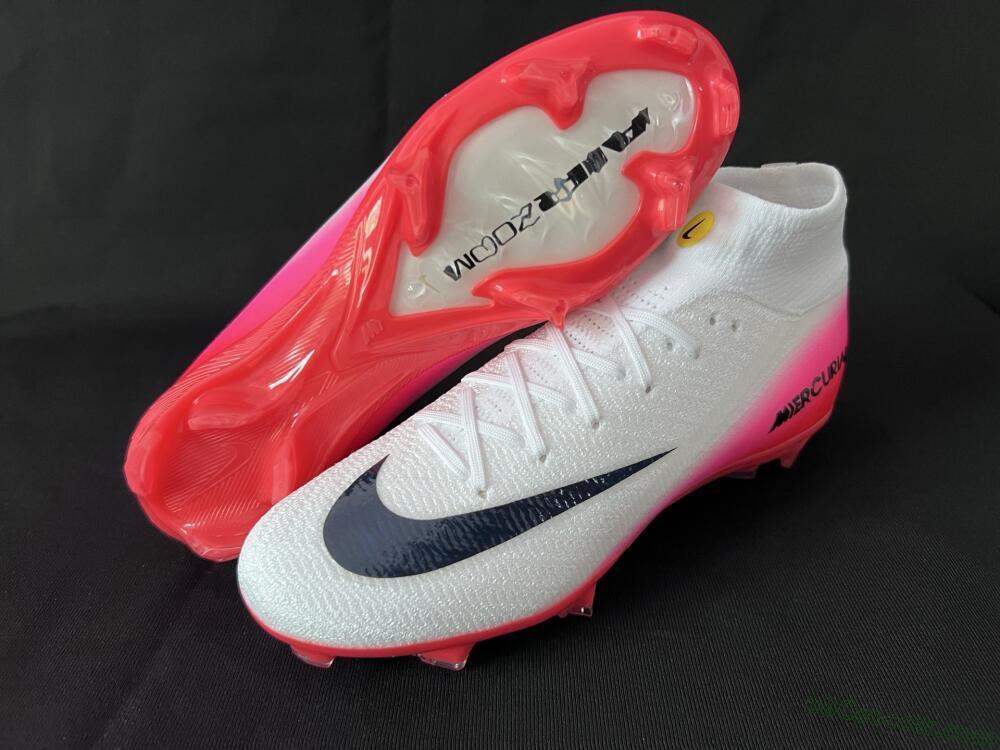 Nike Air Zoom Mercurial Superfly 10 Elite FG Firm Ground Soccer Cleats - White/Black/Pink