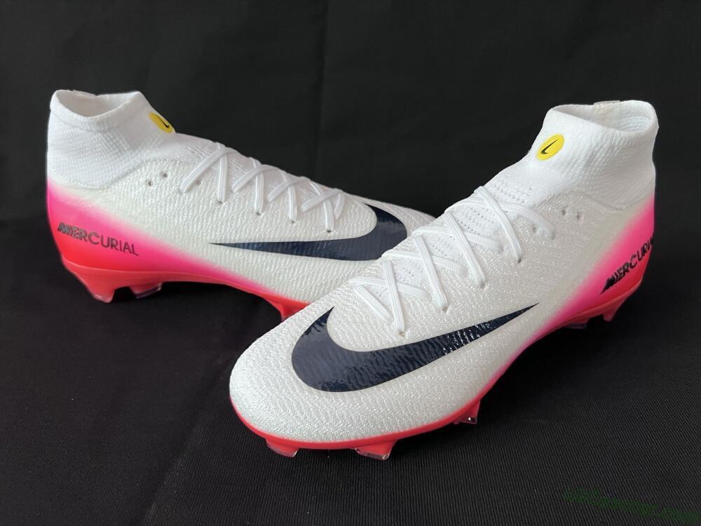 Nike Air Zoom Mercurial Superfly 10 Elite FG Firm Ground Soccer Cleats - White/Black/Pink