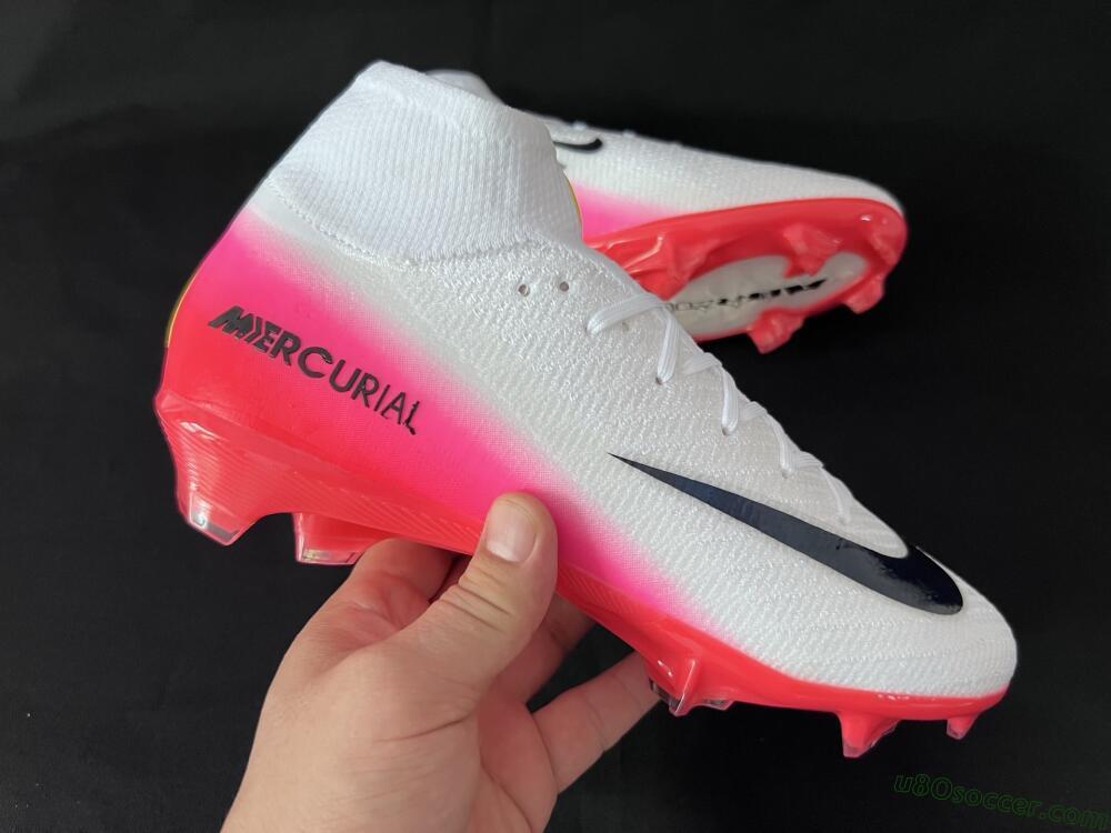 Nike Air Zoom Mercurial Superfly 10 Elite FG Firm Ground Soccer Cleats - White/Black/Pink