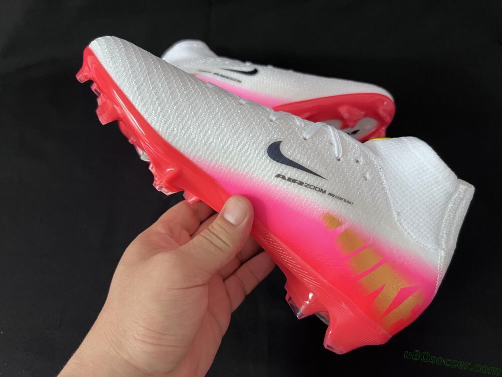 Nike Air Zoom Mercurial Superfly 10 Elite FG Firm Ground Soccer Cleats - White/Black/Pink