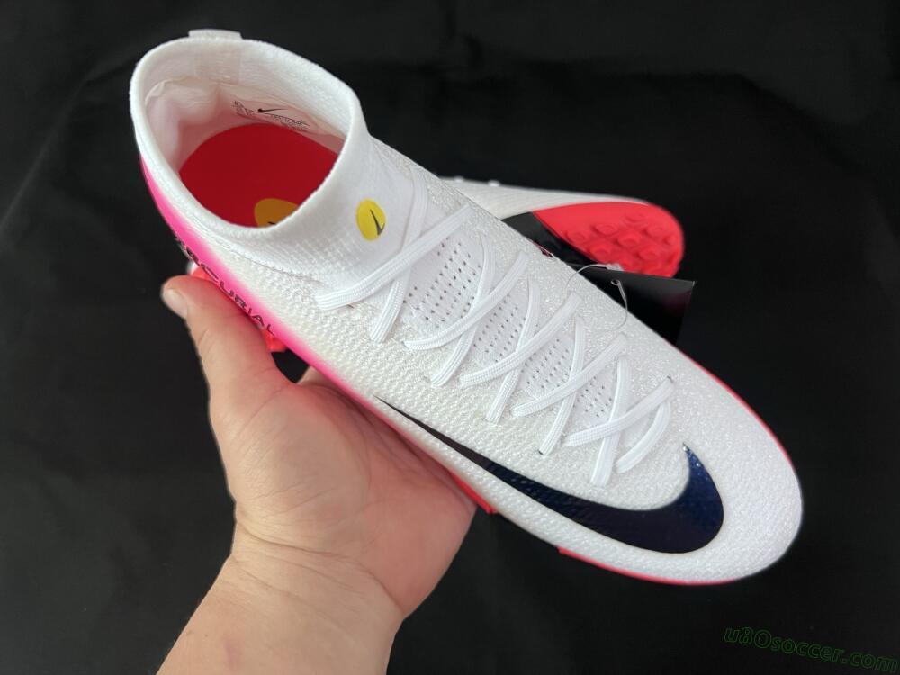 Nike Air Zoom Mercurial Superfly 10 Elite TF Artificial Turf Soccer Shoes - White/Black/Pink