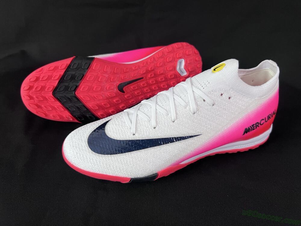Nike Air Zoom Mercurial Vapor 16 Elite TF Artificial Turf Soccer Shoes - White/Black/Pink