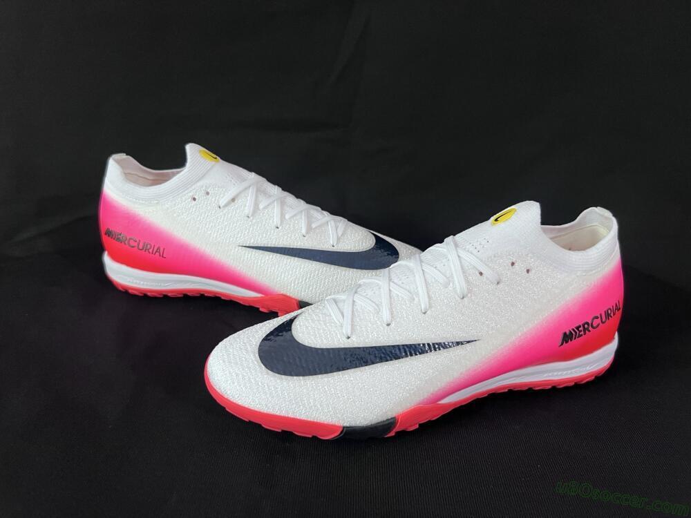 Nike Air Zoom Mercurial Vapor 16 Elite TF Artificial Turf Soccer Shoes - White/Black/Pink