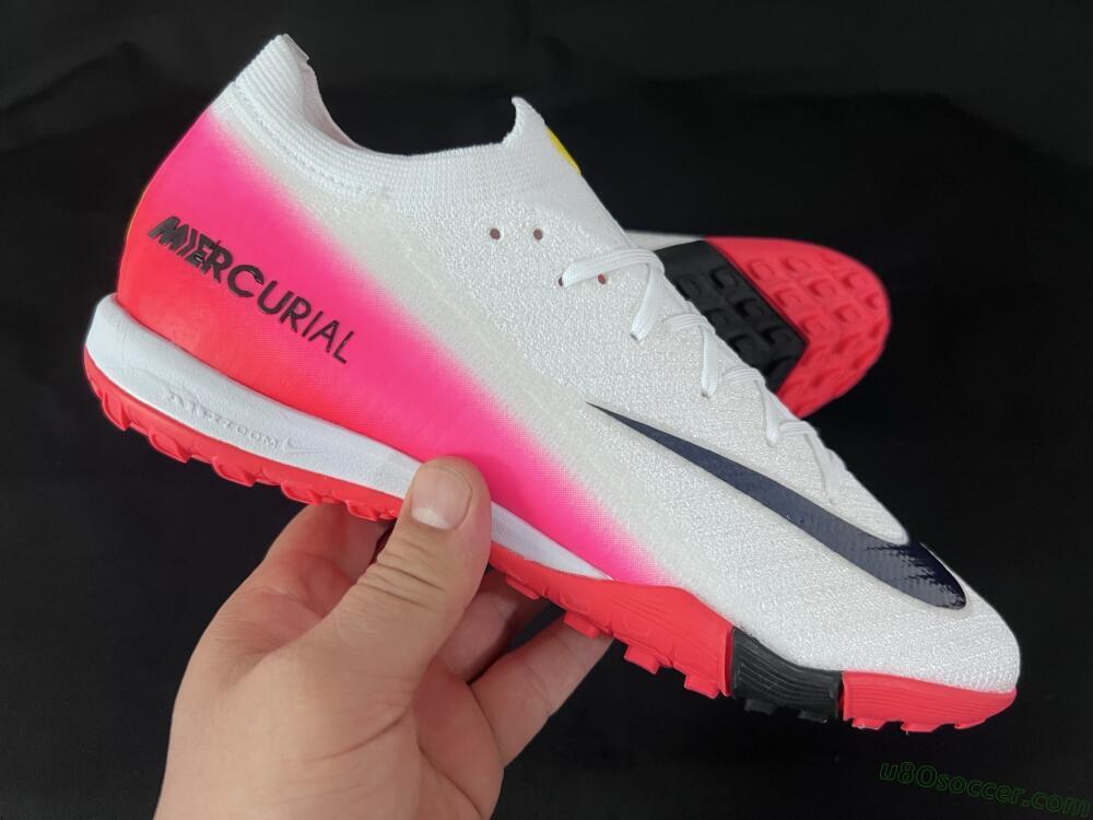 Nike Air Zoom Mercurial Vapor 16 Elite TF Artificial Turf Soccer Shoes - White/Black/Pink
