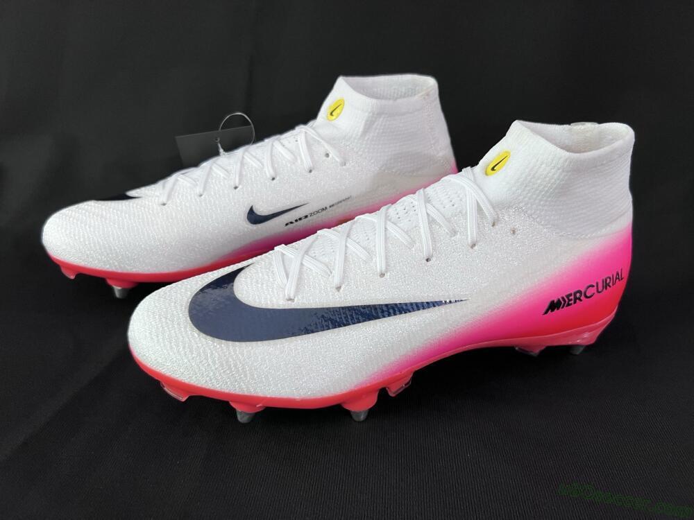 Nike Air Zoom Mercurial Superfly 10 Elite SG Soft Ground Soccer Cleats - White/Black/Red