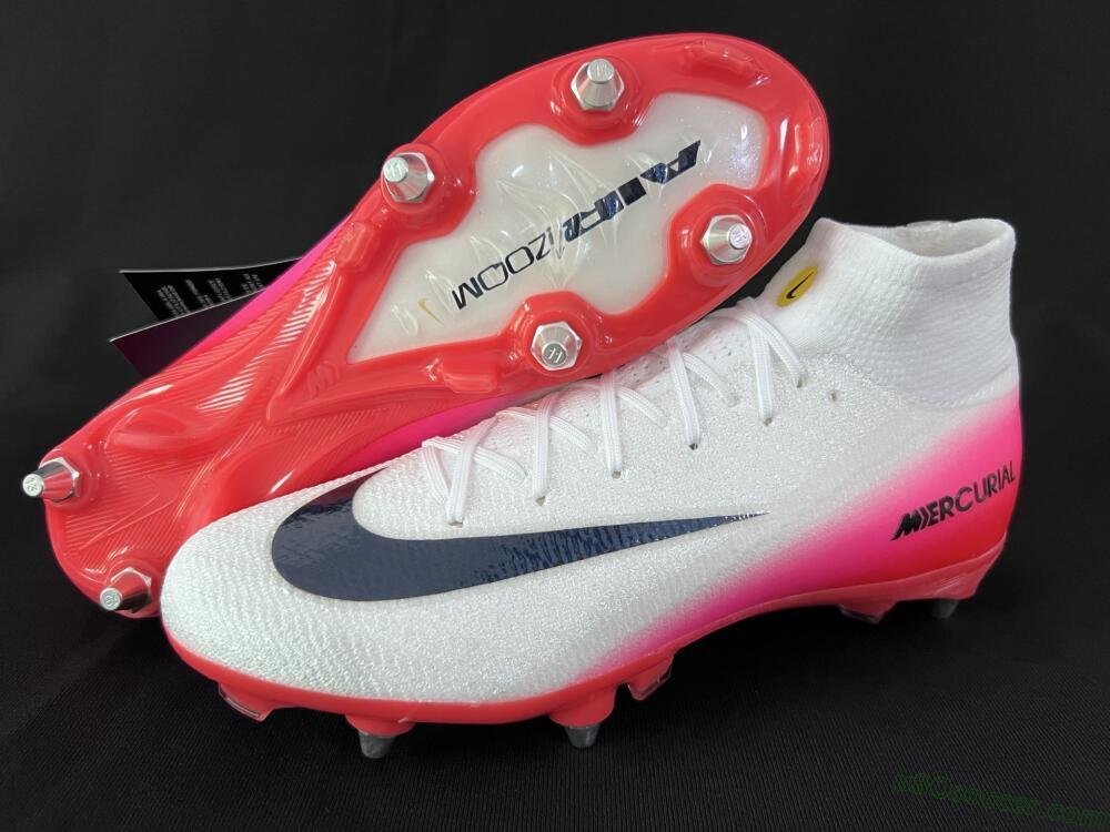 Nike Air Zoom Mercurial Superfly 10 Elite SG Soft Ground Soccer Cleats - White/Black/Red