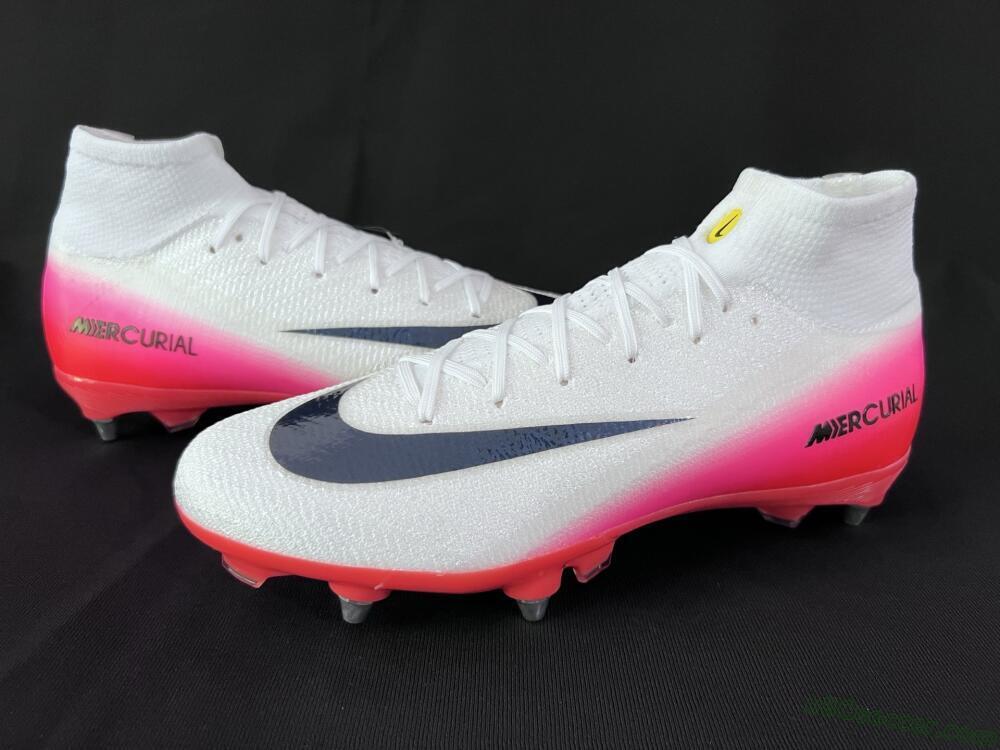 Nike Air Zoom Mercurial Superfly 10 Elite SG Soft Ground Soccer Cleats - White/Black/Red
