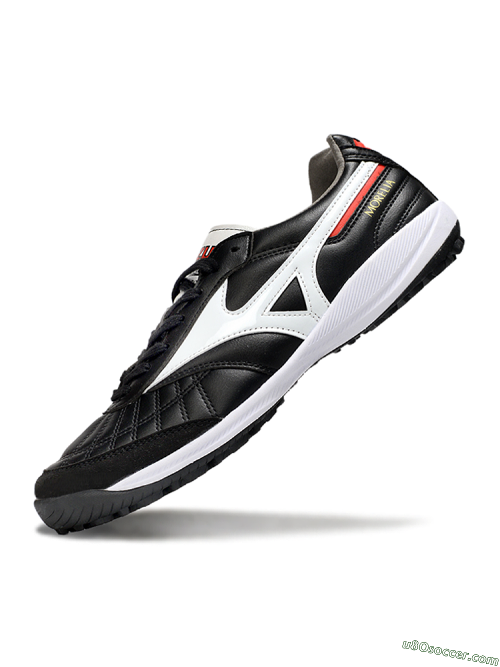 Mizuno Morelia Neo 4 TF Artificial Turf Soccer Shoes - Black/White/Red 5