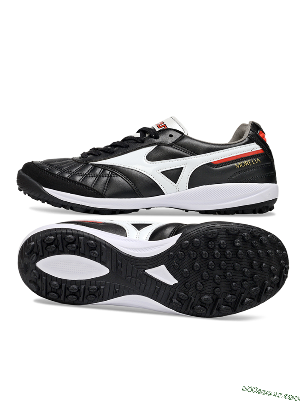Mizuno Morelia Neo 4 TF Artificial Turf Soccer Shoes - Black/White/Red 0