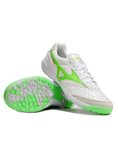 Mizuno Morelia Neo 4 TF Artificial Turf Soccer Shoes - White/Yellow/Grey