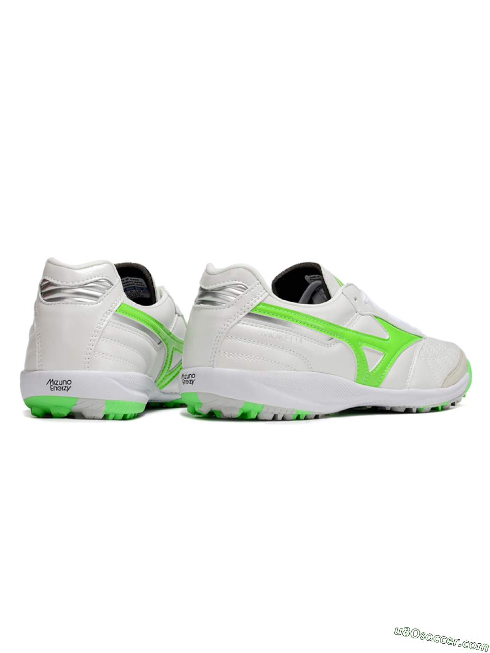 Mizuno Morelia Neo 4 TF Artificial Turf Soccer Shoes - White/Yellow/Grey 6