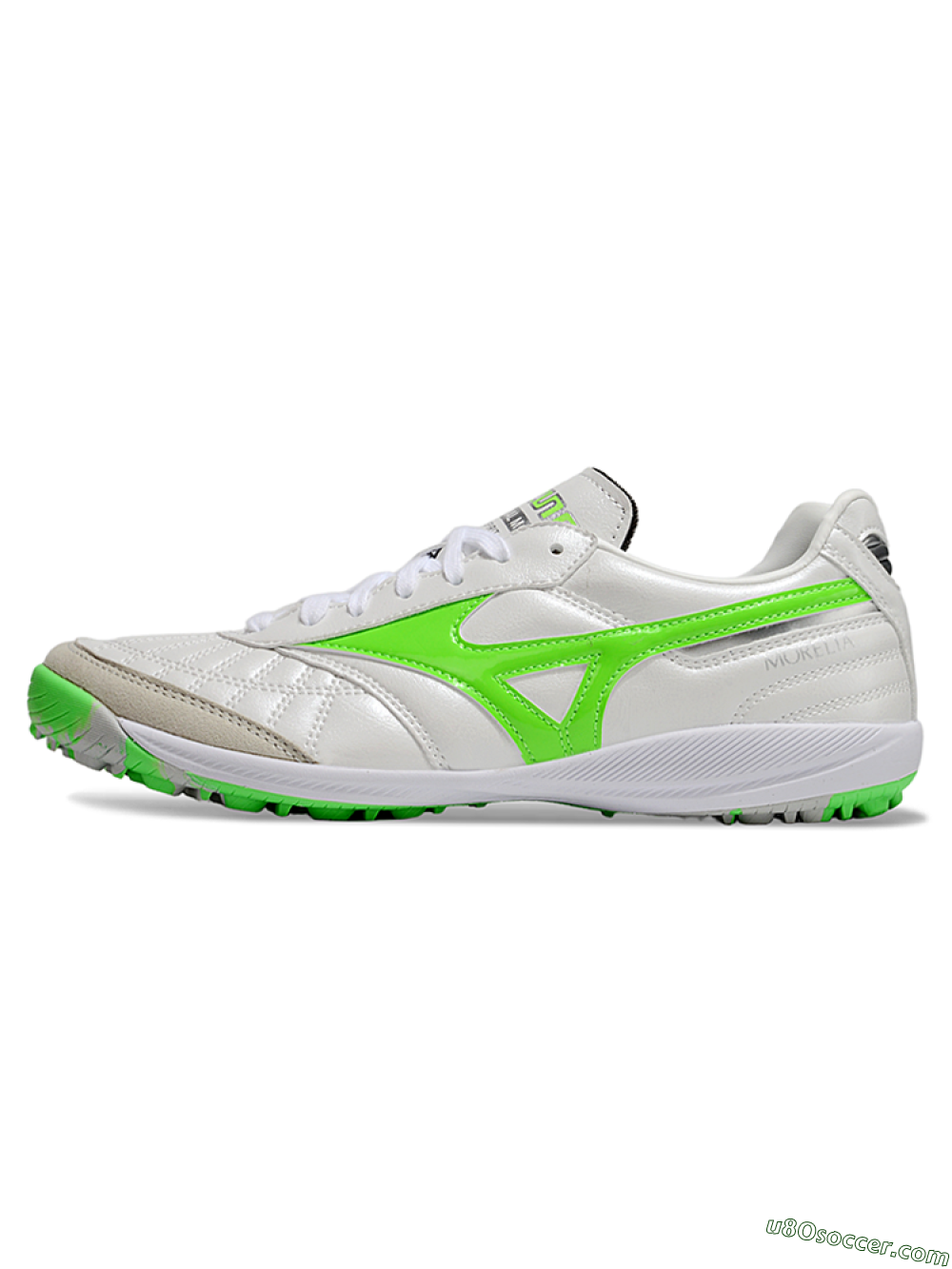 Mizuno Morelia Neo 4 TF Artificial Turf Soccer Shoes - White/Yellow/Grey 2