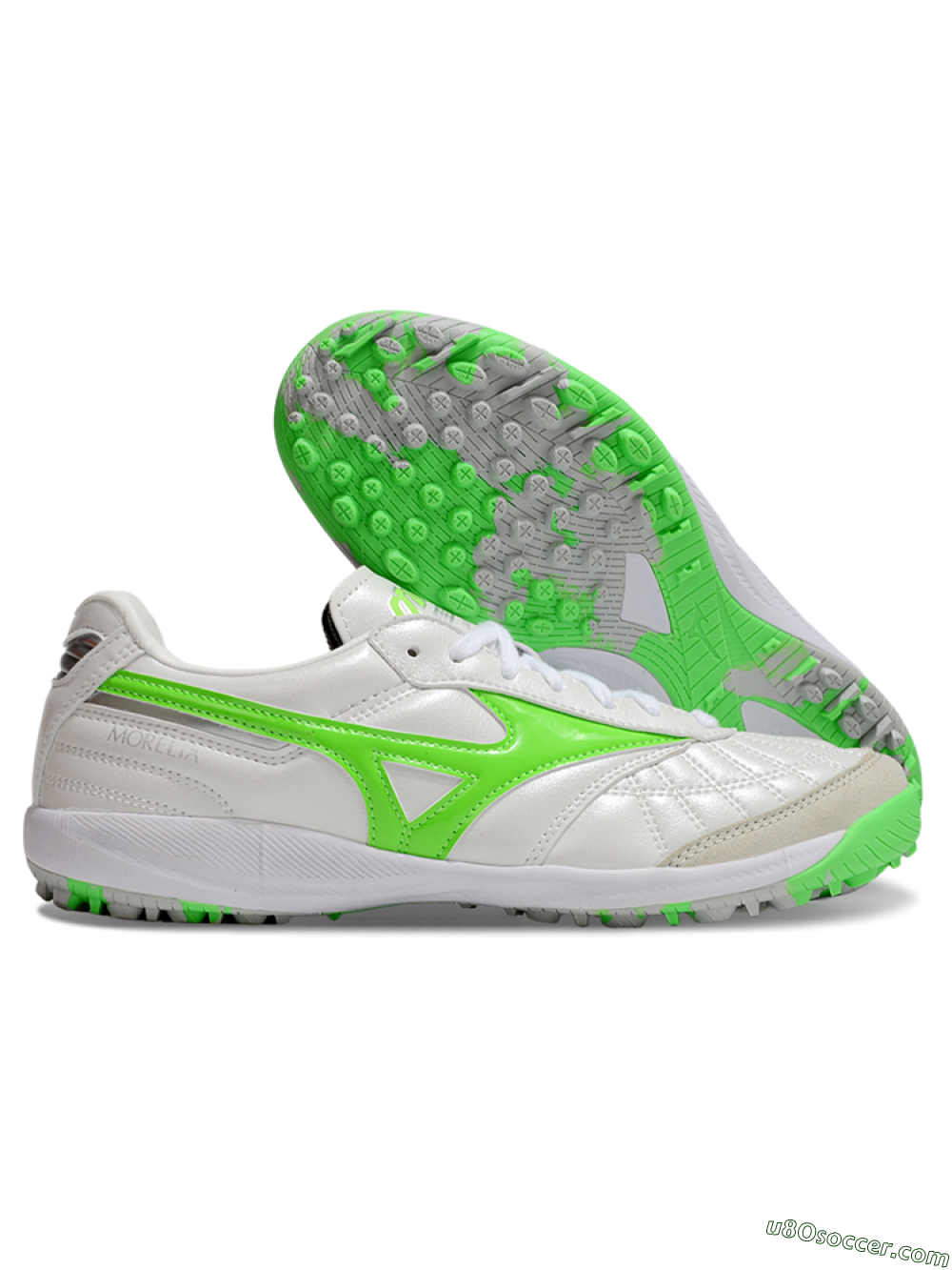 Mizuno Morelia Neo 4 TF Artificial Turf Soccer Shoes - White/Yellow/Grey 1