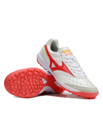 Mizuno Morelia Neo 4 TF Artificial Turf Soccer Shoes - White/Red/Yellow