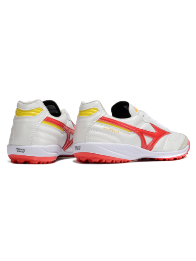 Mizuno Morelia Neo 4 TF Artificial Turf Soccer Shoes - White/Red/Yellow