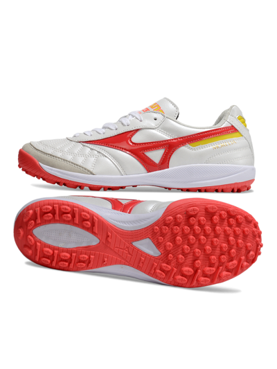 Mizuno Morelia Neo 4 TF Artificial Turf Soccer Shoes - White/Red/Yellow