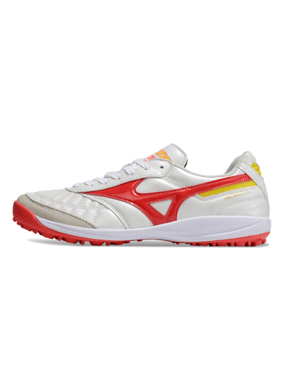Mizuno Morelia Neo 4 TF Artificial Turf Soccer Shoes - White/Red/Yellow