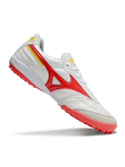 Mizuno Morelia Neo 4 TF Artificial Turf Soccer Shoes - White/Red/Yellow