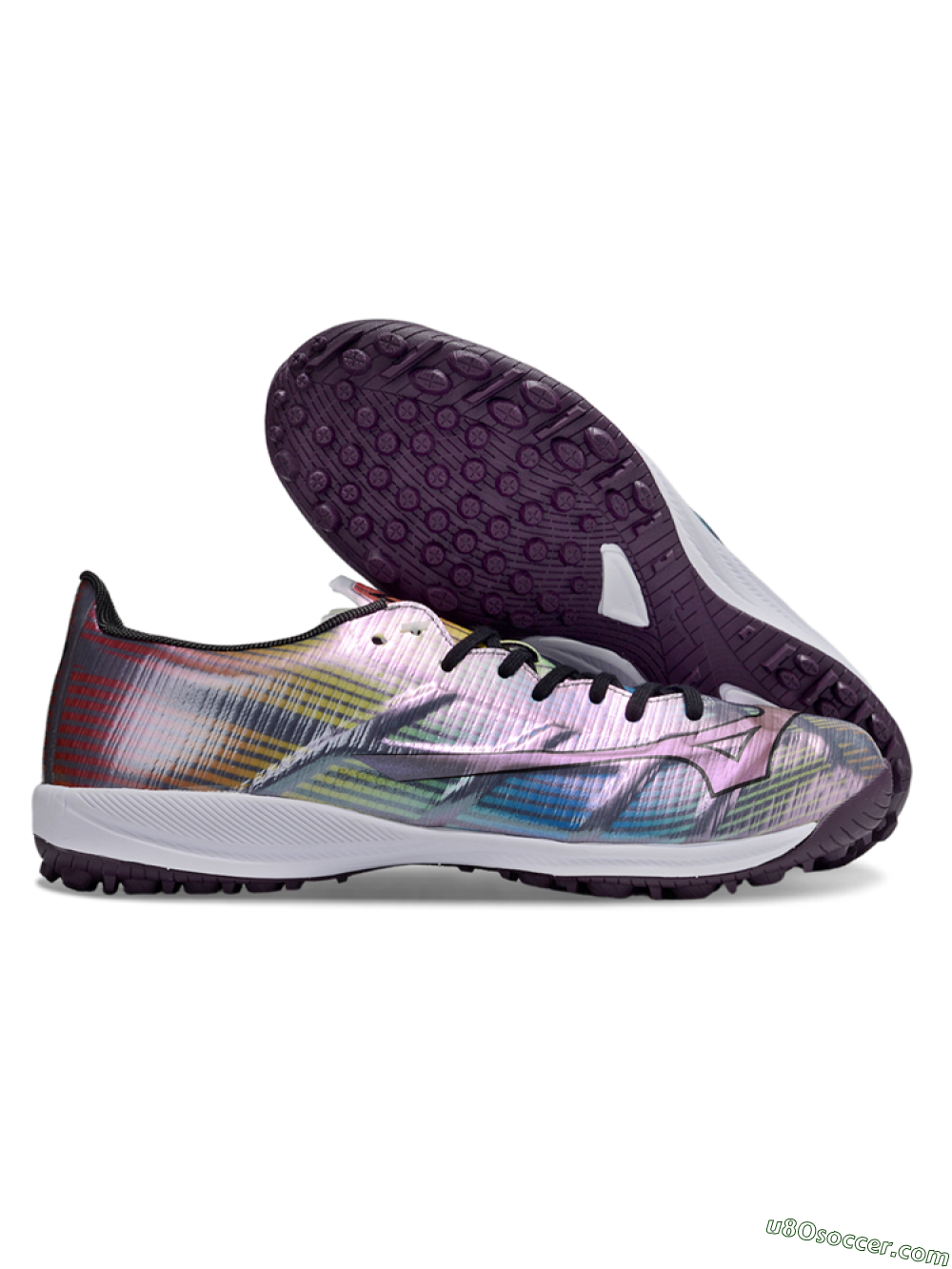 Mizuno Morelia Alpha Beta TF Artificial Turf Soccer Shoes - Red/Yellow/Blue 1