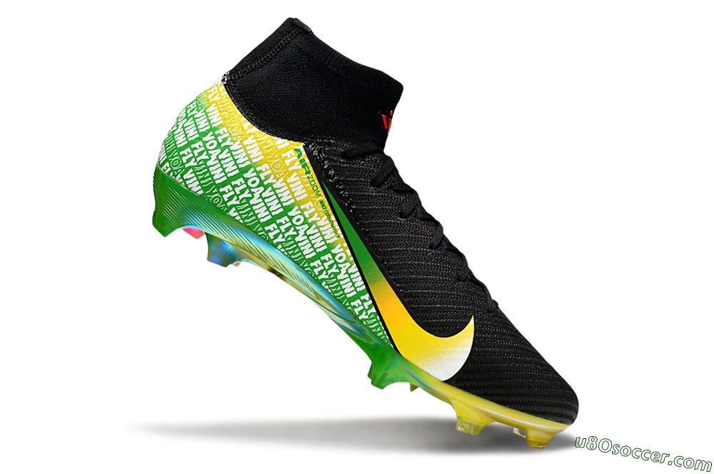 Nike Air Zoom Mercurial Superfly 10 Elite FG Firm Ground Soccer Cleats - Black/Red/Yellow 5