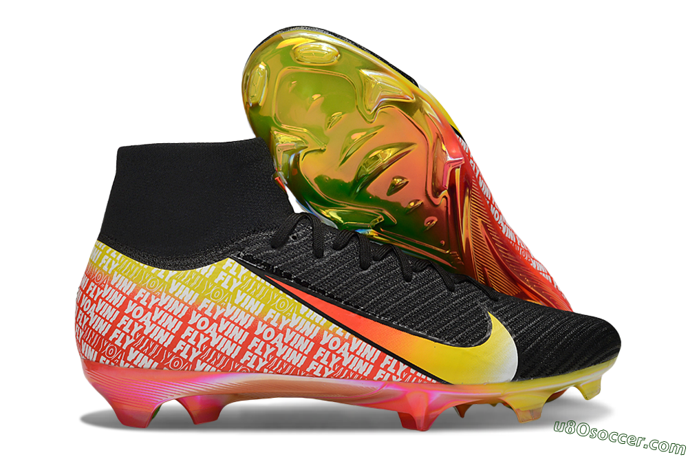 Nike Air Zoom Mercurial Superfly 10 Elite FG Firm Ground Soccer Cleats - Black/Red/Yellow 1