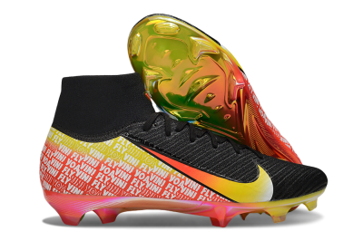 Nike Air Zoom Mercurial Superfly 10 Elite FG Firm Ground Soccer Cleats - Black/Red/Yellow