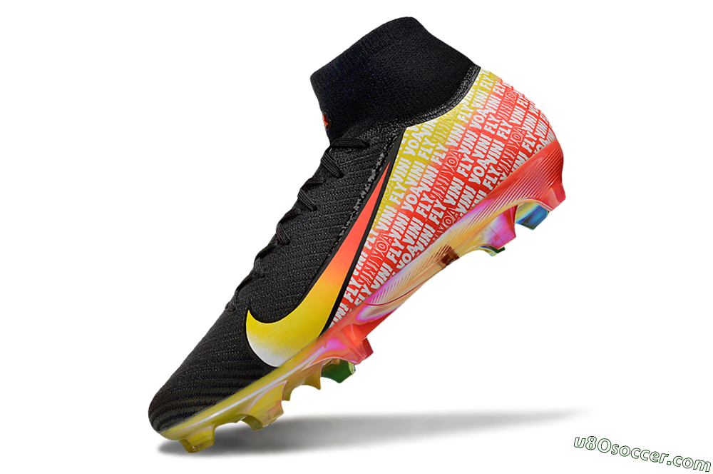 Nike Air Zoom Mercurial Superfly 10 Elite FG Firm Ground Soccer Cleats - Black/Red/Yellow 6