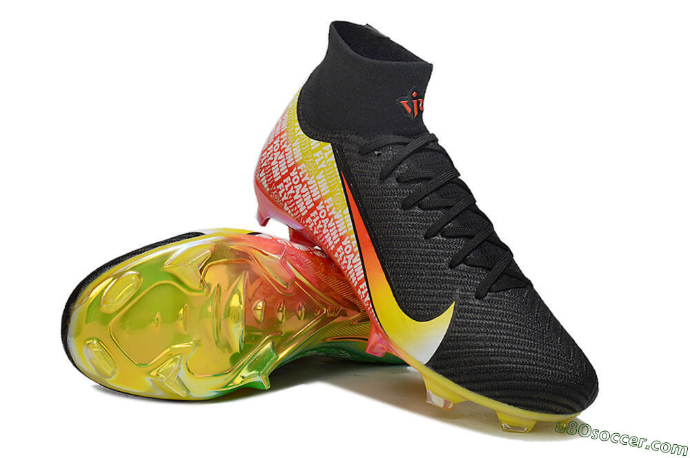 Nike Air Zoom Mercurial Superfly 10 Elite FG Firm Ground Soccer Cleats - Black/Red/Yellow 4