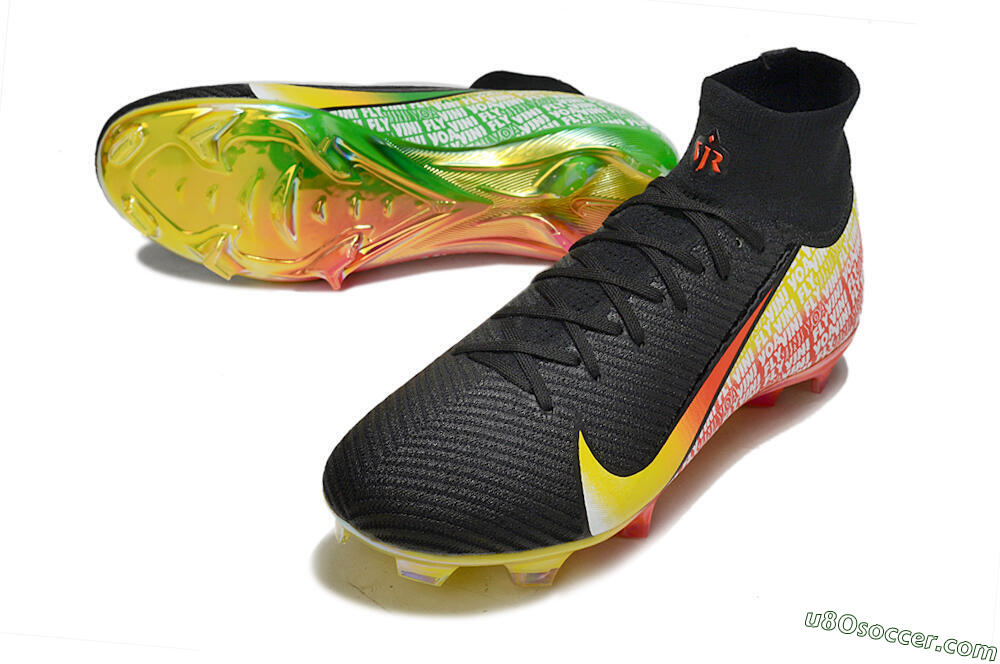 Nike Air Zoom Mercurial Superfly 10 Elite FG Firm Ground Soccer Cleats - Black/Red/Yellow 3