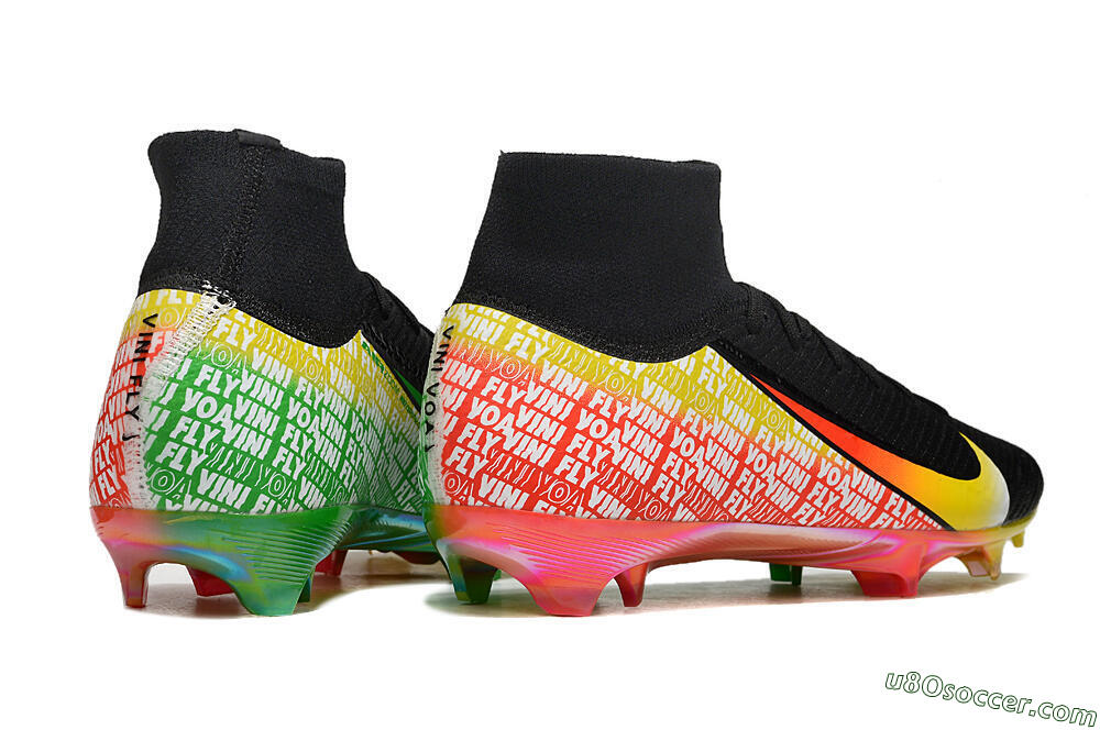 Nike Air Zoom Mercurial Superfly 10 Elite FG Firm Ground Soccer Cleats - Black/Red/Yellow 7