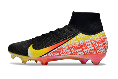 Nike Air Zoom Mercurial Superfly 10 Elite FG Firm Ground Soccer Cleats - Black/Red/Yellow