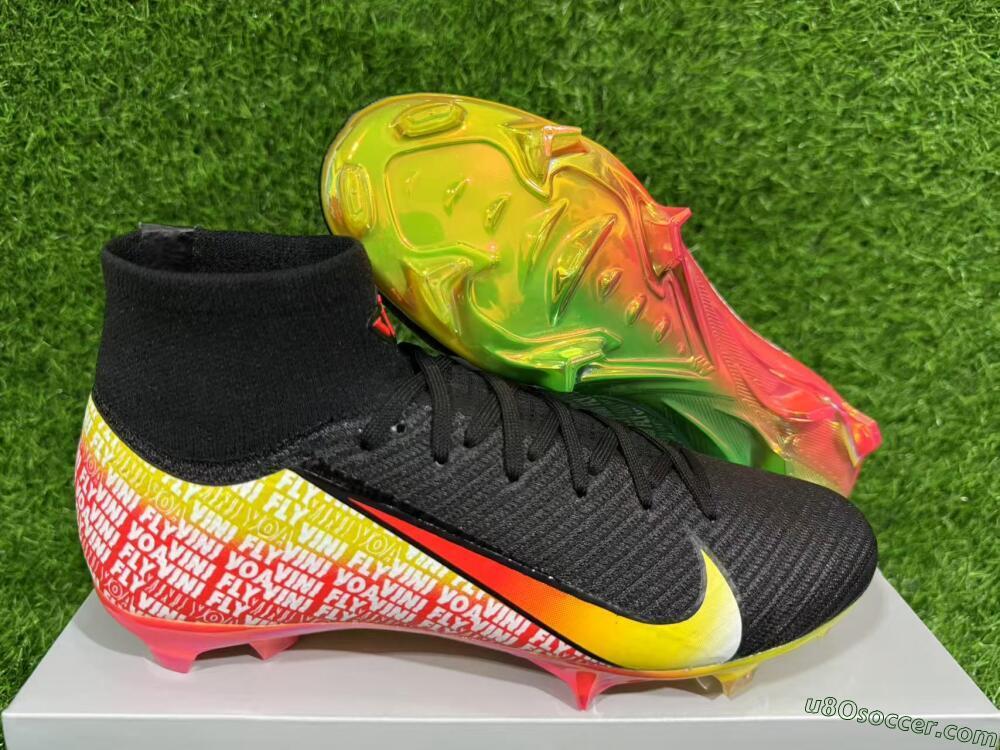 Nike Air Zoom Mercurial Superfly 10 Elite FG Firm Ground Soccer Cleats - Black/Red/Yellow