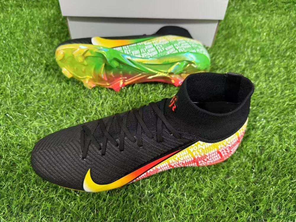 Nike Air Zoom Mercurial Superfly 10 Elite FG Firm Ground Soccer Cleats - Black/Red/Yellow